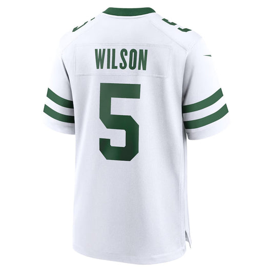 NY.Jets #5 Garrett Wilson Game Jersey - Legacy White American Football Jerseys - Main View