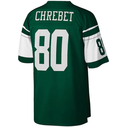New York Jets #80 Wayne Chrebet Mitchell & Ness Legacy Replica Jersey - Green American Football Jerseys - Main View