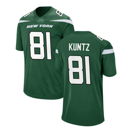 NY.Jets #81 Zack Kuntz Game Jersey - Gotham Green Stitched American Football Jerseys - Main View