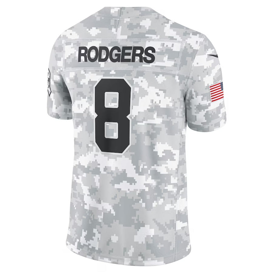 NY.Jets #8 Aaron Rodgers Arctic Camo 2024 Salute to Service Limited Stitched American Football Jerseys - Main View