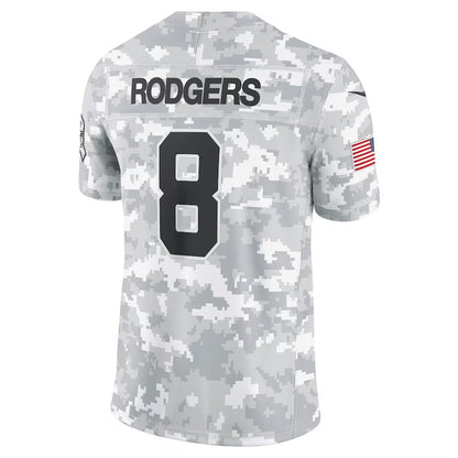 NY.Jets #8 Aaron Rodgers Arctic Camo 2024 Salute to Service Limited Stitched American Football Jerseys - Main View