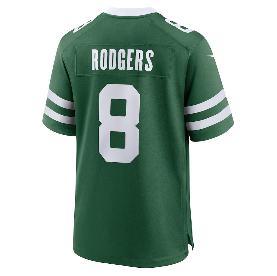 NY.Jets #8 Aaron Rodgers Game Jersey - Legacy Green American Football Jerseys - Main View