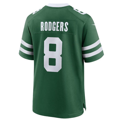 NY.Jets #8 Aaron Rodgers Game Jersey - Legacy Green American Football Jerseys - Main View