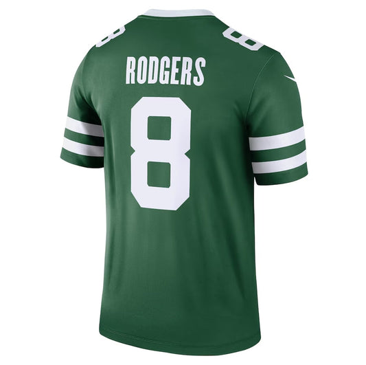 NY.Jets #8 Aaron Rodgers Legend Jersey - Legacy Green American Football Jerseys - Main View