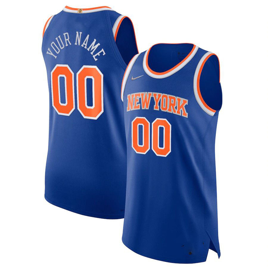 Custom NY.Knicks 2021-22 Diamond Swingman Authentic  Jersey Icon Edition Stitched Basketball Jersey - Main View