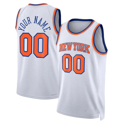 Custom NY.Knicks Unisex 2022-23 Swingman Jersey White Association Edition Stitched Basketball Jersey - Main View