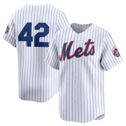 New York Mets 2024 #42 Jackie Robinson Day Home Limited Jersey – White Stitches Baseball Jerseys - Main View