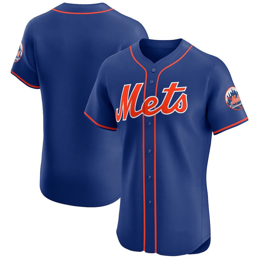New York Mets Alternate Vapor Premier Elite Patch Jersey - Royal Stitched Baseball Jersey - Main View