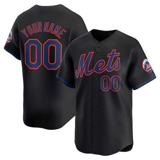New York Mets Black Alternate Limited Custom Jersey Baseball Jerseys - Main View