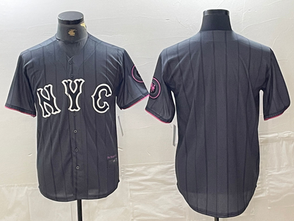 New York Mets Blank Gray 2024 City Connect Cool Base Stitched Baseball Jerseys - Main View
