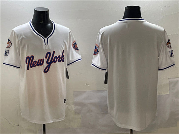 New York Mets Blank White 2025 Spring Training Stitched Baseball Jersey - Main View