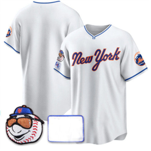 New York Mets Blank White 2025 Spring Training Stitched Baseball Jersey - Main View