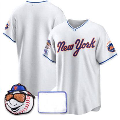 New York Mets Blank White 2025 Spring Training Stitched Baseball Jersey - Main View