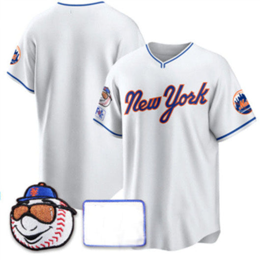 New York Mets Blank White 2025 Spring Training Stitched Baseball Jersey - Main View