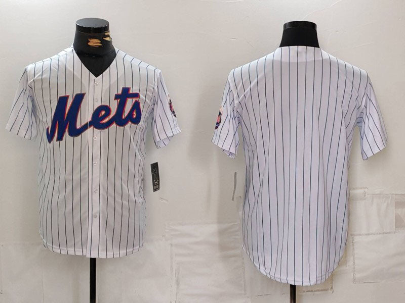 New York Mets Blank White Cool Base Stitched Stitched Baseball Jersey - Main View