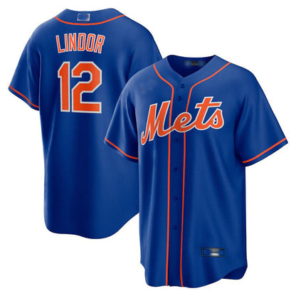 New York Mets #12 Francisco Lindor Royal Alternate Replica Player Jersey Baseball Jerseys - Main View