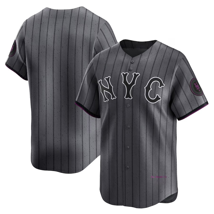 New York Mets Graphite 2024 City Connect Limited Jersey Baseball Jerseys - Main View
