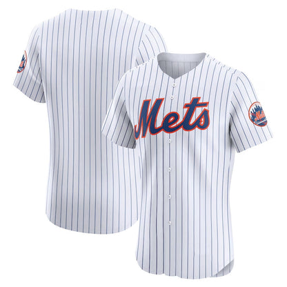 New York Mets Home Elite Jersey - White Stitched Baseball Jersey - Main View
