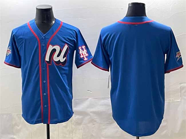 New York Mets National League Blank Blue 2025 All-Star Edition Limited Stitched Baseball Jersey - Main View