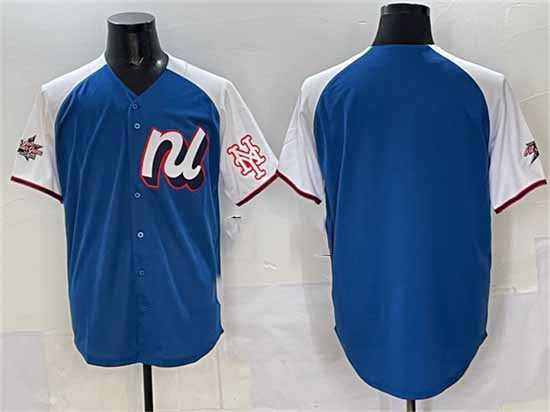 New York Mets National League Blank Blue Alternate 2025 All-Star Edition Limited Stitched Baseball Jersey - Main View