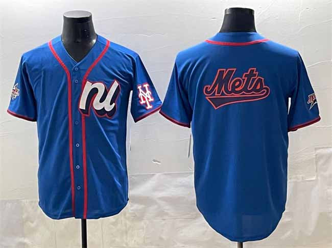 New York Mets National League Team Big Logo Blue 2025 All-Star Edition Limited Stitched Baseball Jersey - Main View