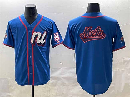 New York Mets National League Team Big Logo Blue 2025 All-Star Edition Limited Stitched Baseball Jersey - Main View