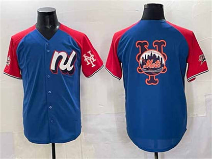 New York Mets National League Team Big Logo Blue Red Alternate 2025 All-Star Edition Limited Stitched Baseball Jersey - Main View