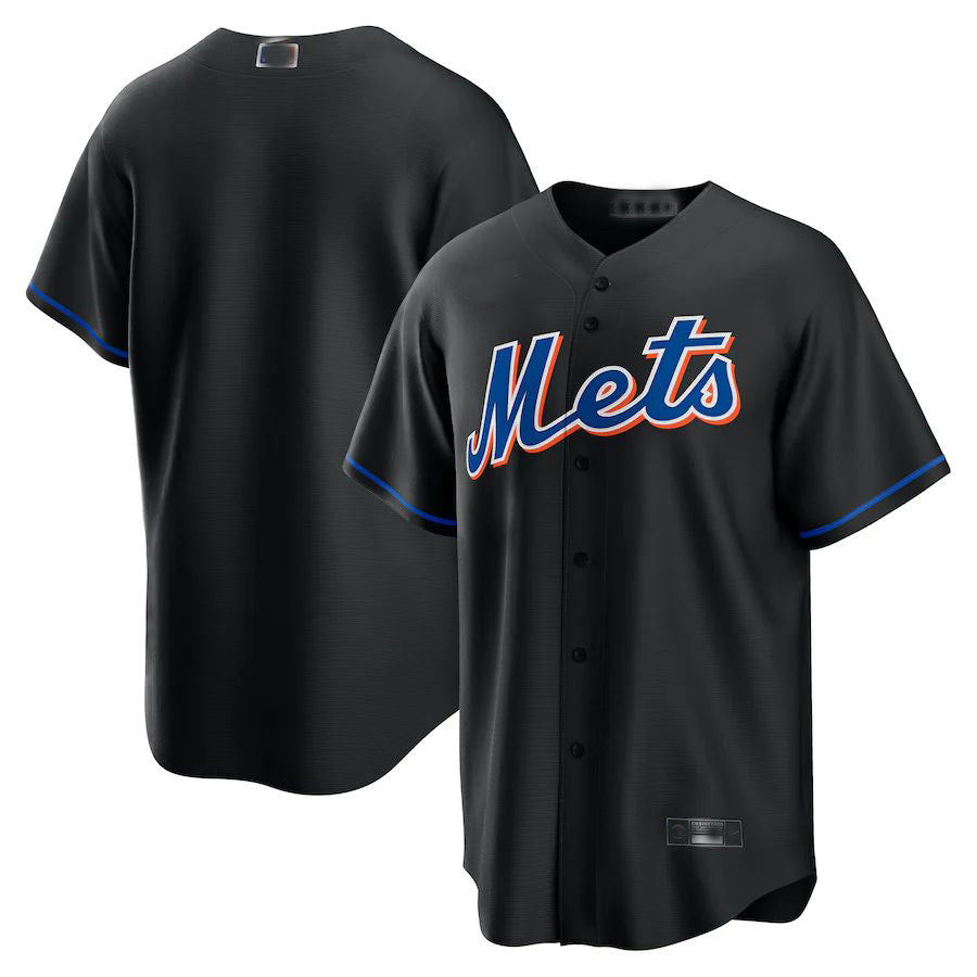 New York Mets Black 2022 Alternate Replica Team Jersey Baseball Jerseys - Main View