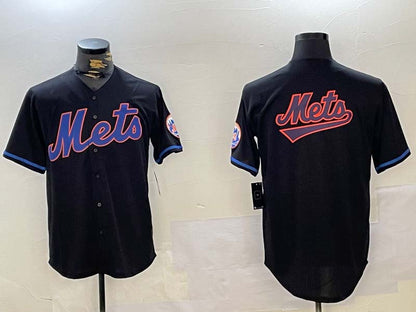 New York Mets Team Big Logo Graphite 2024 City Connect Limited Stitched Baseball Jerseys - Main View