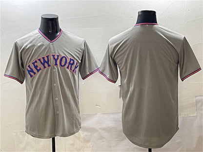 New York Mets Team Big Logo Gray 2025 Limited Stitched Baseball Jersey - Main View