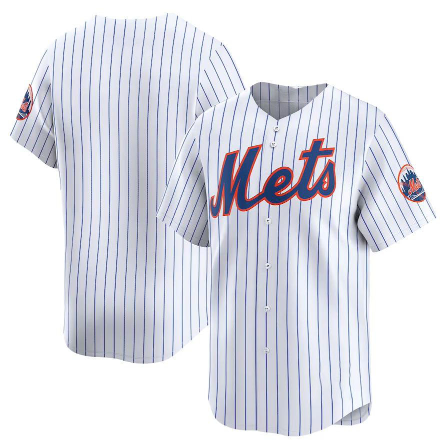 New York Mets White Home Replica Team Jersey Baseball Jerseys - Main View