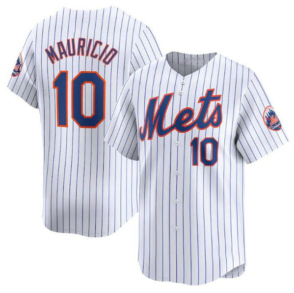 New York Mets #10 Ronny Mauricio White 2024 Home Limited Stitched Baseball Jersey - Main View