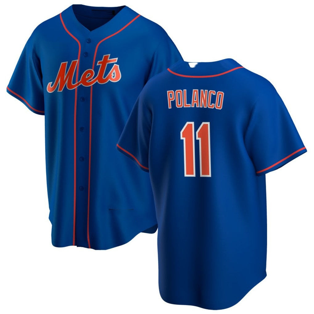 New York Mets #11 Jorge Polanco Royal Alternate Replica Player Baseball Jersey Tailgate Goods - Main View
