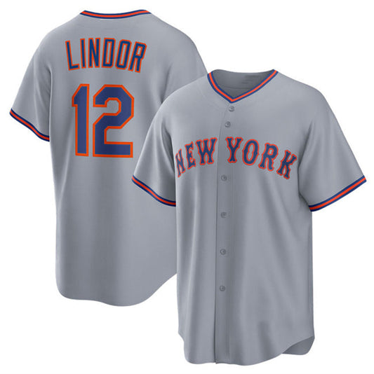 New York Mets #12 Francisco Lindor Gray 2025 Limited Stitched Baseball Jersey - Main View