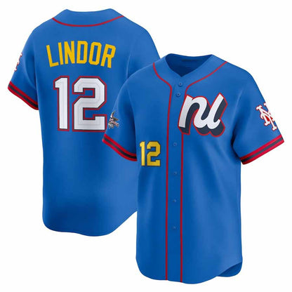 New York Mets #12 Francisco Lindor National League 2025 All-Star Edition Limited Player Jersey - Blue Baseball Jersey - Main View