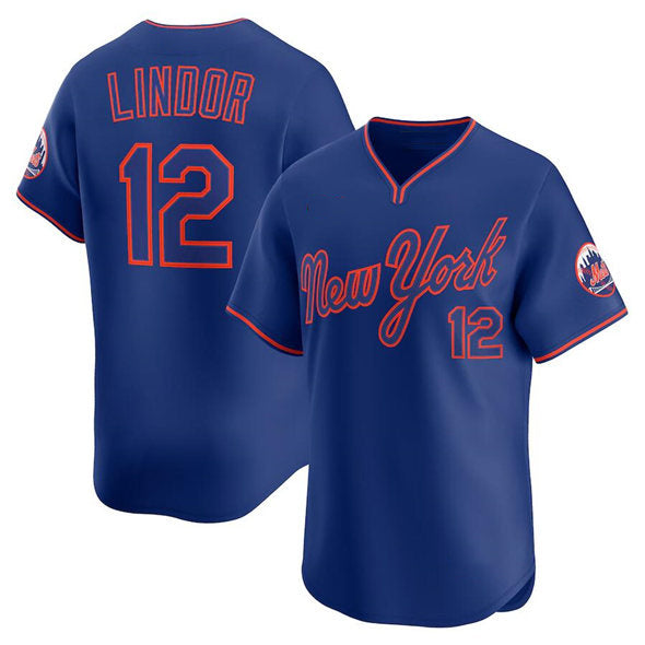 New York Mets #12 Francisco Lindor Royal 2025 Alternate Limited Stitched Baseball Jersey - Main View