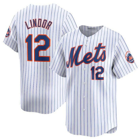 New York Mets #12 Francisco Lindor White 2024 Home Limited Stitched Baseball Jersey - Main View