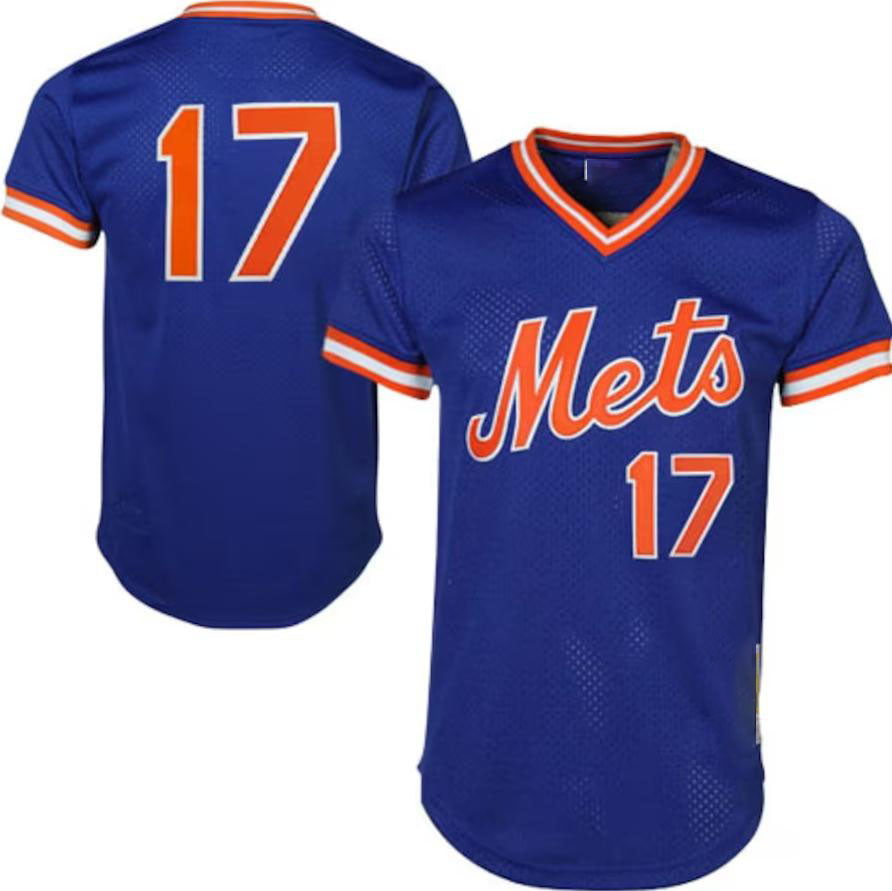 New York Mets #17 Keith Hernandez Royal Mitchell & Ness Cooperstown Mesh Batting Practice Jersey Baseball Jerseys - Main View