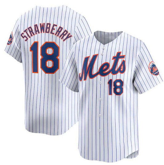 New York Mets #18 Darryl Strawberry White 2024 Home Limited Stitched Baseball Jersey - Main View