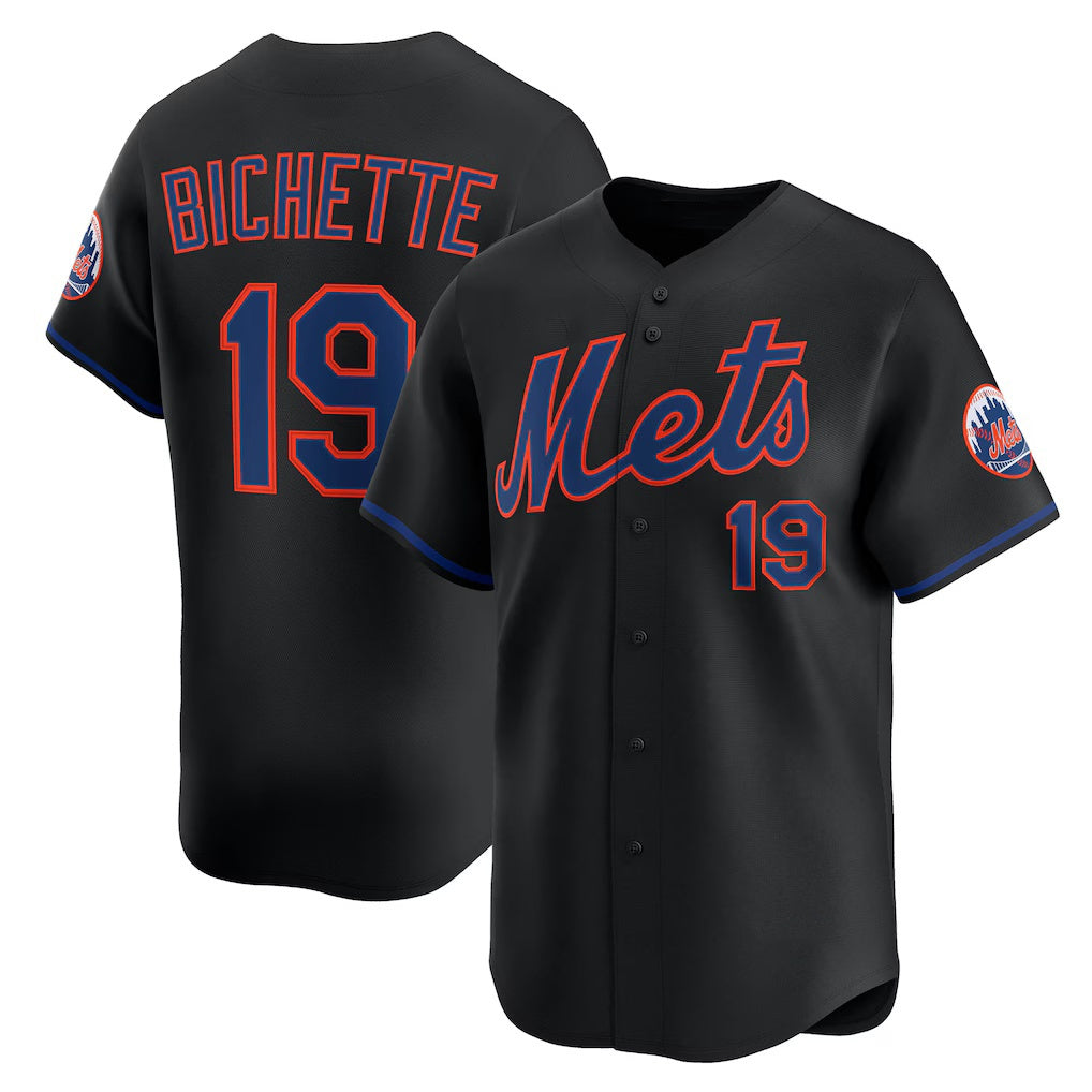 New York Mets #19 Bo Bichette Black Alternate Limited Jersey Baseball Jersey Tailgate Goods - Main View