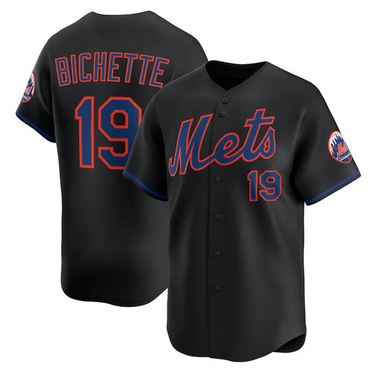New York Mets #19 Bo Bichette Black Alternate Limited Jersey Baseball Jersey Tailgate Goods - Main View