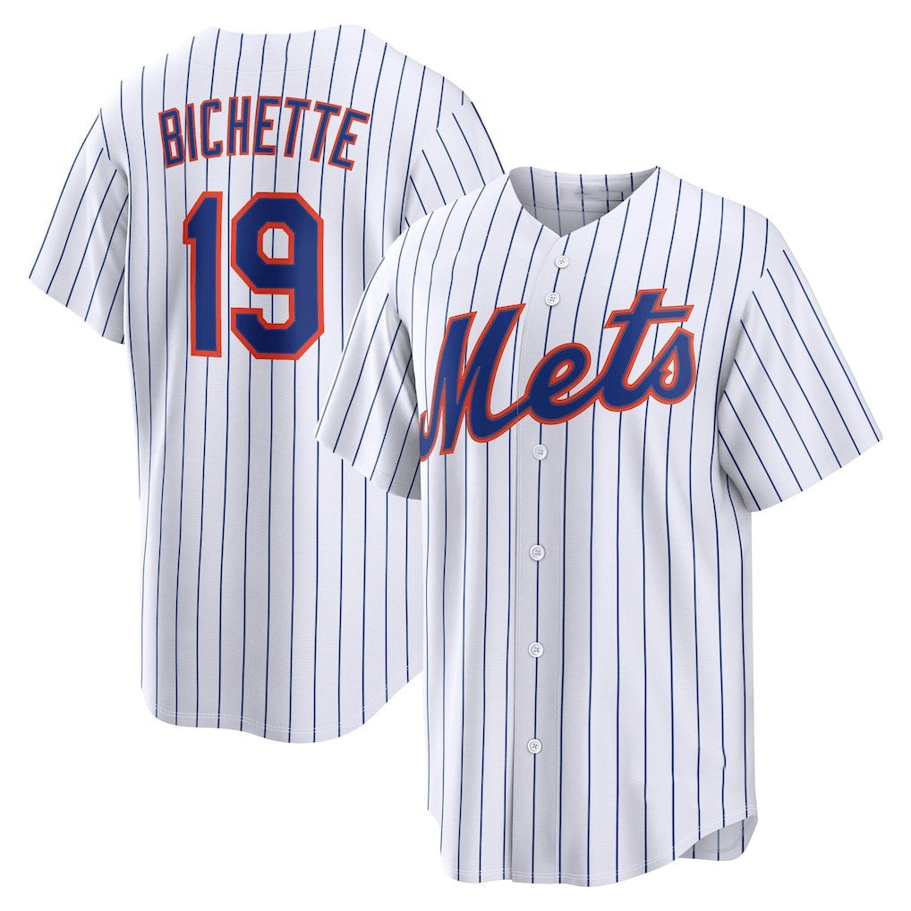 New York Mets #19 Bo Bichette White Home Replica Baseball Jersey - Main View