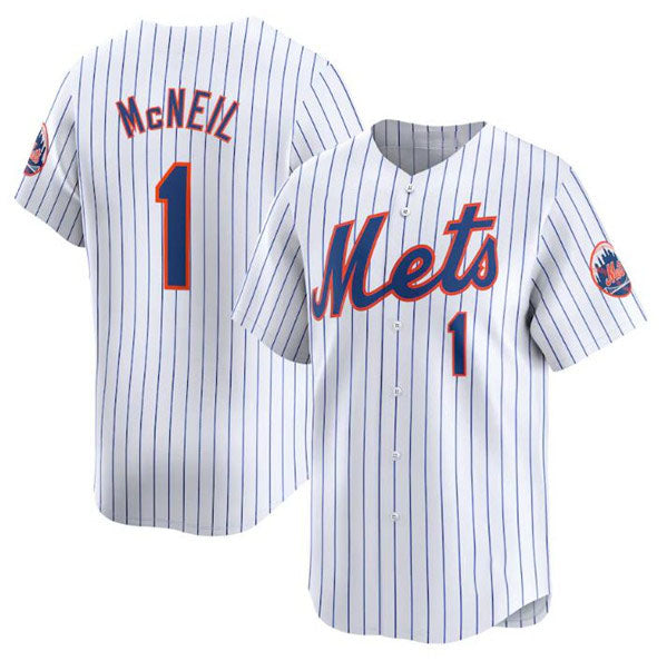 New York Mets #1 Jeff McNeil White 2024 Home Limited Stitched Baseball Jersey - Main View