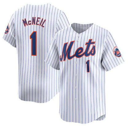 New York Mets #1 Jeff McNeil White 2024 Home Limited Stitched Baseball Jersey - Main View