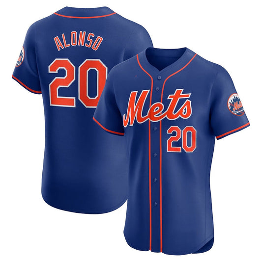New York Mets #20 Pete Alonso 2nd Alternate Elite Player Jersey - Royal Stitched Baseball Jersey - Main View