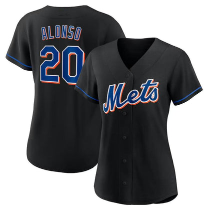 New York Mets #20 Pete Alonso Black 2022 Alternate Replica Player Jersey Baseball Jerseys - Main View