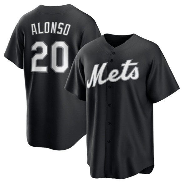 New York Mets #20 Pete Alonso Black Lights Out Limited Stitched Baseball Jersey - Main View