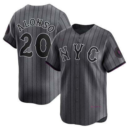 New York Mets #20 Pete Alonso Graphite 2024 City Connect Limited Player Jersey Baseball Jerseys - Main View