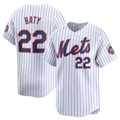 New York Mets #22 Brett Baty White 2024 Home Limited Stitched Baseball Jersey - Main View