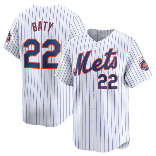New York Mets #22 Brett Baty White 2024 Home Limited Stitched Baseball Jersey - Main View